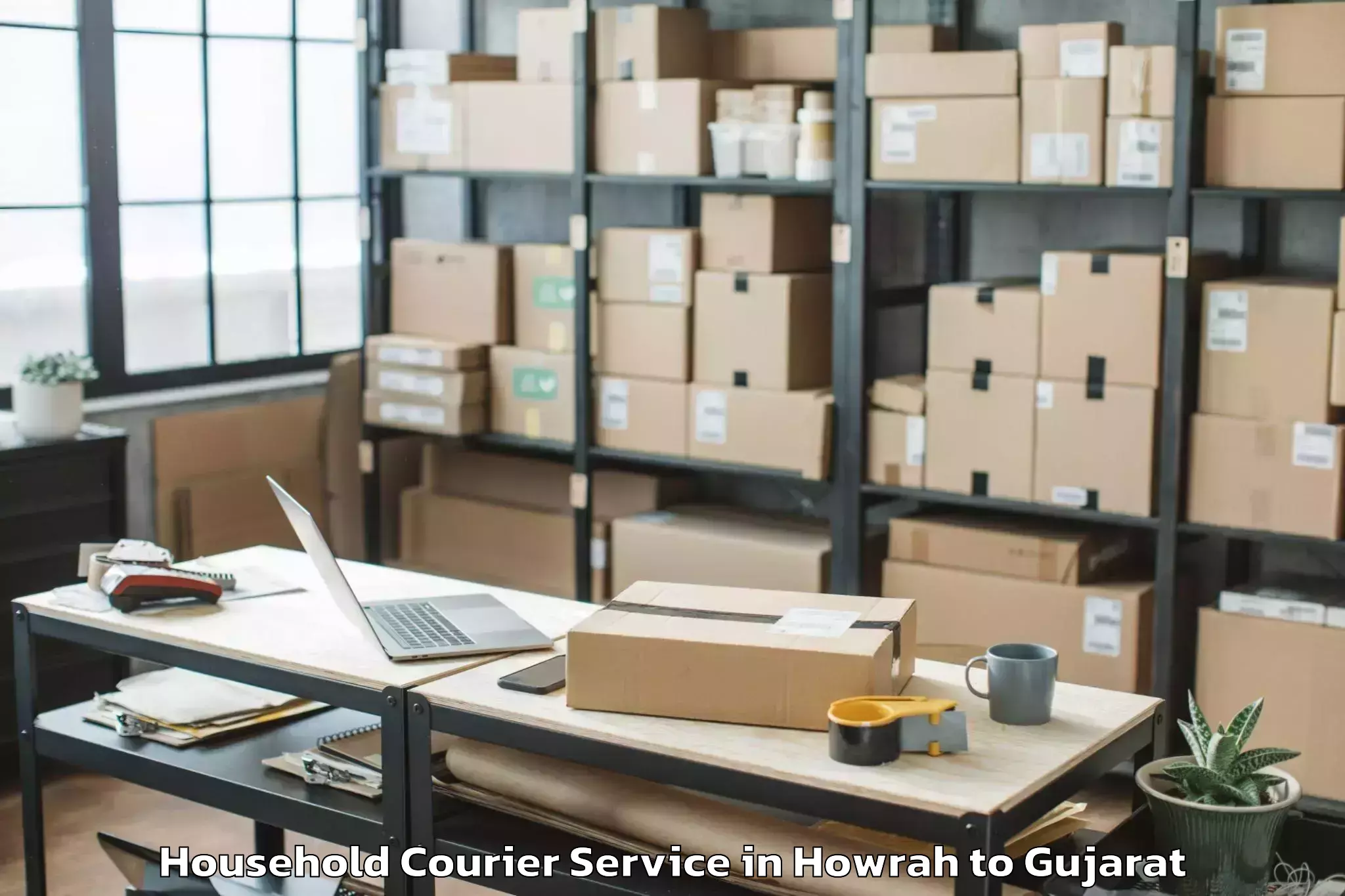 Quality Howrah to Dhuvaran Household Courier